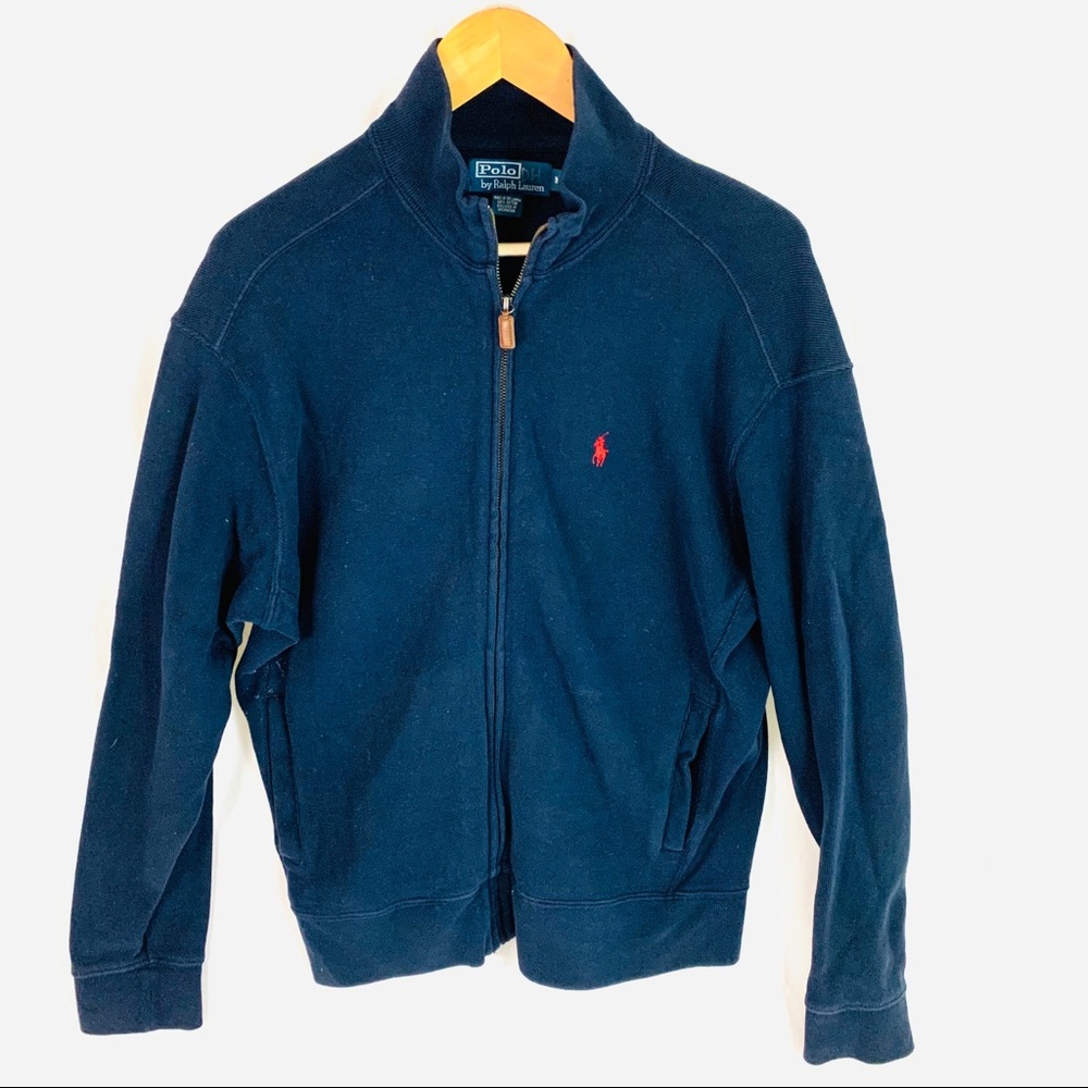 Ralph Lauren Polo Full Zip Cotton Sweater Medium